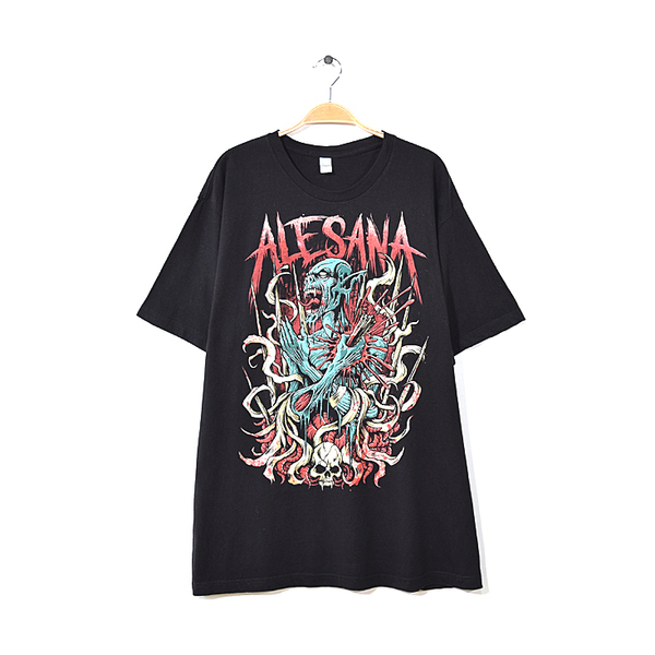 【送料無料】アレサナ ミュージック ロックTシャツ バンドTシャツ クルーネック 半袖 Tシャツ メンズXL ALESANA 大きいサイズ 古着 BB0415