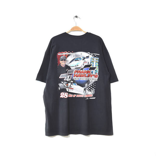 【送料無料】フランクホーレー ドラッグレーススクール ビッグサイズ Tシャツ メンズXXL FRANK HAWLEY'S 大きいサイズ 古着 BB0420