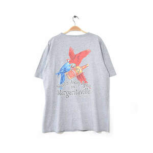 【送料無料】Jimmy Buffett's Margaritaville オールド クルーネック 半袖 Tシャツ インコ メンズXL相当 大きいサイズ 古着 BB0424