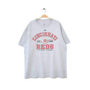 【送料無料】MLB REDS シンシナティレッズ ベースボール 半袖 クルーネック Tシャツ メンズL アメカジ メジャーリーグ 古着 BB0427