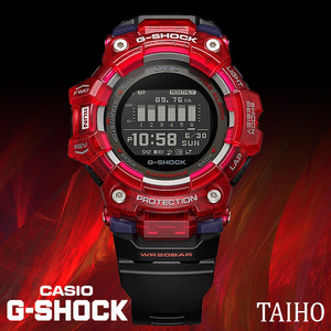 新品 カシオ Casio ジーショック G-SHOCK 腕時計 G-SQUAD ジースクワッド 20気圧防水 カレンダー メンズ レッド ブラック GBD-100SM-4A1