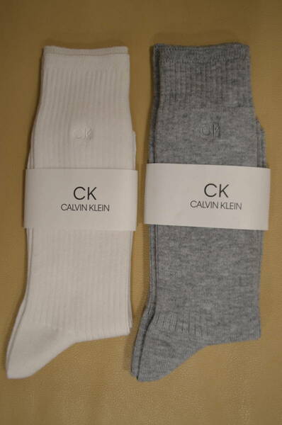 新品　未使用　タグ付き　男性　CALVIN KLEIN　カルバンクライン　定番リブ編みソックス　2足セット　日本製　送料無料