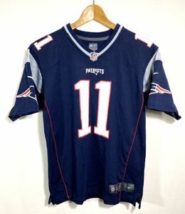 ■ 子供用 NFL New England Patriots #11 [EDELMAN] ユニフォーム サイズL アメフト ペイトリオッツ Tシャツ キッズ ジャージ ■