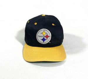 ■ NFL ピッツバーグ スティーラーズ 2トーン 刺繍ロゴ キャップ 帽子 古着 黄色 黒 スナップバック アメフト Pittsburgh Steelers CAP ■
