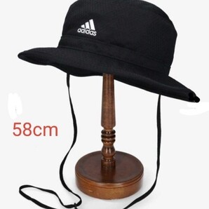 新品!adidas☆サファリハット 58cm メンズ 黒 ユニセックス ブラツク