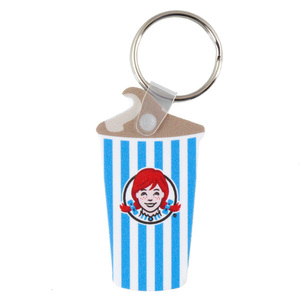 ラバーキーチェーン WENDY'S ウエンディーズ カップデザイン かわいい レディース メンズ キーリング キーホルダー アメリ