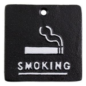 看板 アイアンプレート Smoking 2 SLW086 高さ7×幅7×奥行0.5cm 130g 鉄製 喫煙 おしゃれ 案内 プレ