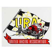 ヴィンテージ レーシング デカール ”UNITED RACING ASSOCIATION” 縦10.9×横13.5cm クリアフィ_画像1