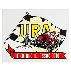 ヴィンテージ レーシング デカール ”UNITED RACING ASSOCIATION” 縦10.9×横13.5cm クリアフィ