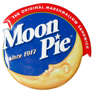 看板 ダイカットティンサイン MOON PIE ムーンパイ #41603 高さ37.5×幅38cm ブリキ製 アメリカン雑貨