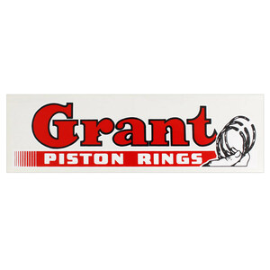 ヴィンテージ レーシング デカール ”Grant PISTON RINGS” 縦6.9×横22.4cm クリアフィルムタイプ ホッ