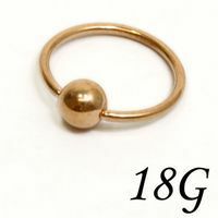  body pierce cap tib beads ring Rose Gold 18 gauge 6