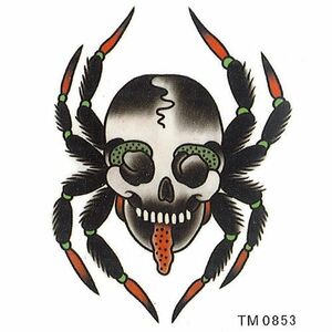 タトゥーシール 蜘蛛・スパイダー　【6x6cm　ハロウィン　仮装 コスプレ・tm0853】