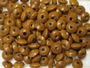  wood beads 10x5mm Flat round light brown 50 piece 902-LB