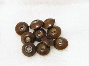  wood beads approximately 12x6mm Flat round Brown approximately 30 piece 95-B (A)