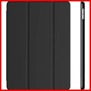 ★ブラック★ JEDirect iPad 9.7インチ (2018/2017，第6/5世代用) ケース PUレザー 三つ折スタンド オートスリープ機能 (ブラック)