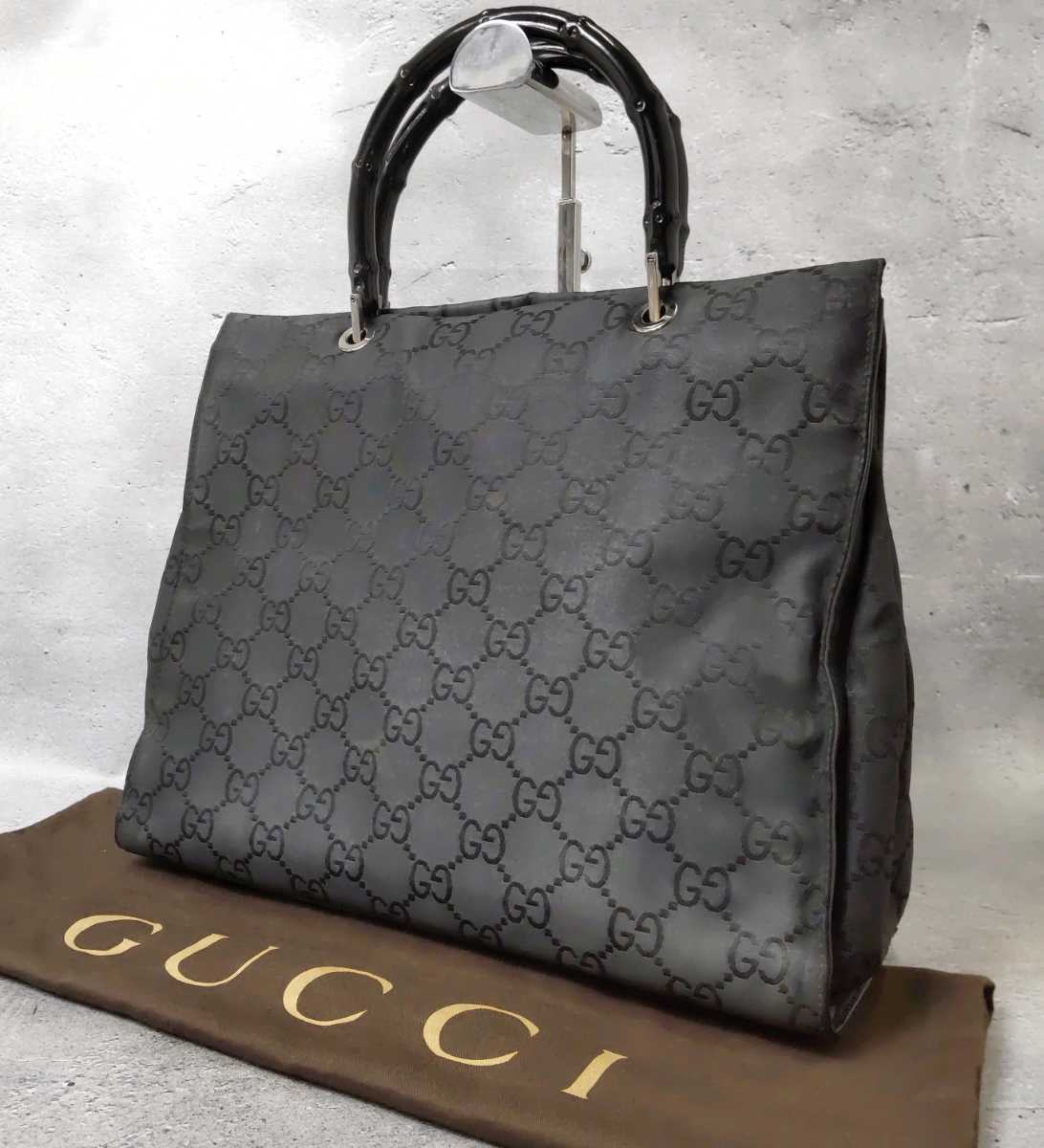 男女兼用 バンブーバッグ グッチ GUCCI C5843 ハンドバッグ GG ウッド ...