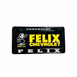 Felix Chevrolet フィリックス　シボレー　ライセンス　プレート　フレーム　ピンバッジ　インパラ　ハイドロ　ローライダー　クローム