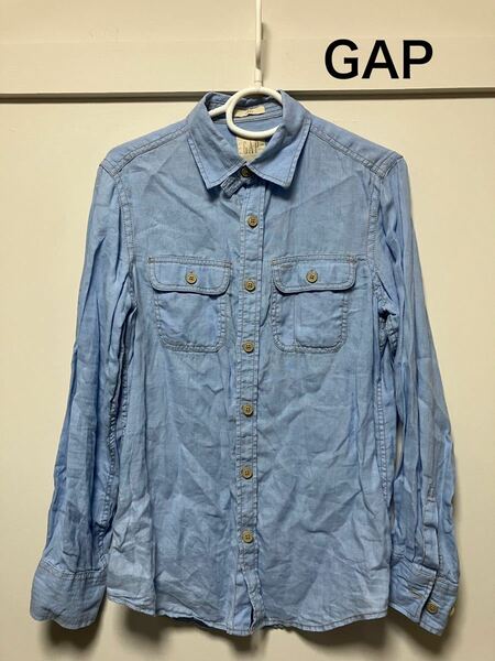 GAP シャツ ギャップ　メンズシャツ　リネン　麻　長袖　S メンズ　爽やか　薄手　メンズシャツ