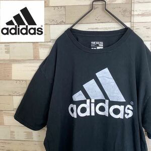 90s adidas Adidas футболка XL большой размер принт б/у одежда черный 