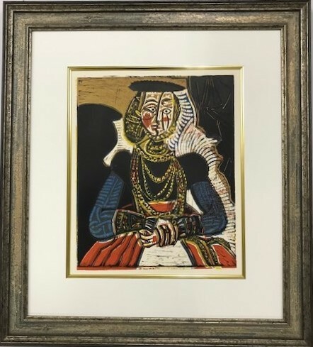 【特価】　≪　　パブロ・ピカソ　　≫　　LINOLEUM-CUTS【リノカット版画】　　PORTRAIT OF A LADY 　 1962年　　PABLO　PICASSO