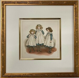 【特価】　≪　　ケイト グリーナウェイ　　≫　　オリジナル石版画　　THE　APRIL　BABYS　BOOK　Ⅳ　　1900年　　KATE GREENAWAY