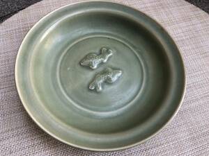 青磁双魚盤 青磁 古美術 骨董品 古玩 時代物 唐物古道具 中国美術品
