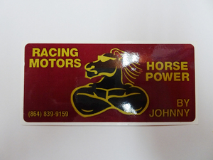 RACING MOTORS HORSE POWER BYJOHNNY ステッカー 11.4㎝×5.5㎝ 定形外84円