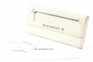 GIVENCHY ジバンシー 長財布 レザー ヘビガラ型押し スタッズ ホワイト #22213