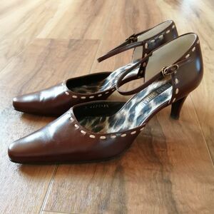 JUNKO SHIMADA Junko Shimada original leather ankle strap pumps size 23.5cm Brown tea 