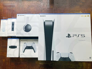 【中古】SONY プレイステーション5 PlayStation5 本体 ディスクドライブ (CFI-1000A01) + 純正品 多数セット 【 PS5】