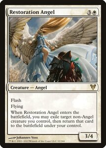 MTG ■白/英語版■《修復の天使/Restoration Angel》★FOIL★ アヴァシンの帰還 AVR