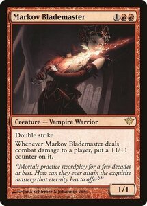 MTG ■赤/英語版■《マルコフの刃の達人/Markov Blademaster》★FOIL★ 闇の隆盛 DKA