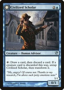 MTG ■青/英語版■《礼儀正しい識者/Civilized Scholar》★FOIL★ イニストラード ISD