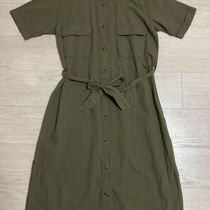 シャツワンピース カーキ M