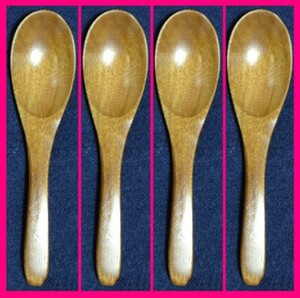 [ free shipping : curry spoon : wooden :4ps.@:16cm]* spoon * china spoon * Chinese milk vetch *4 piece : wood : cutlery s natural No4