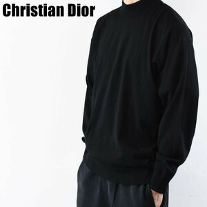 AW A2475 Christian Dior クリスチャンディオール モックネック ニット セーター メンズ ストレッチ ブラック L ウール