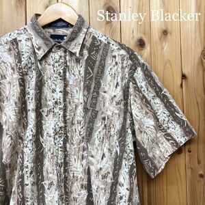 Stanley Blacker◇スタンリーブラッカー 半袖シャツ 柄シャツ トップス コットンシャツ 総柄 エスニック アメカジ USA古着 メンズM