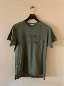 Engineered Garments (エンジニアードガーメンツ)　REPUBLIC UNION　TシャツXS オリーブ