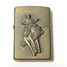 ZIPPO ジッポー Marlboro the original マルボロ ジッポライター カウボーイ ロデオ メタル貼り サイドロゴ 箱付き_画像2