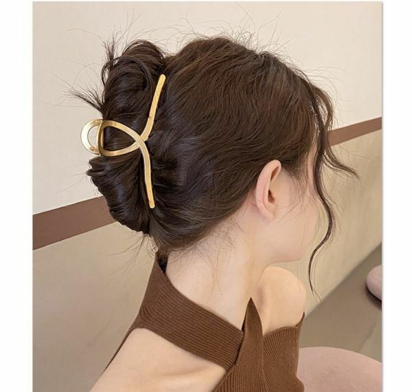 バンスクリップ ヘアクリップ ヘアアクセ ゴールド　6個セット