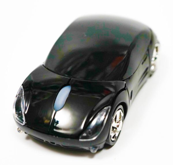 マウス 車型 ワイヤレス USB 車 ブラック 黒 2個セット 白回 スポーツカー 無線 静音 光学式
