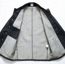 【 BLUCO ブルコ 】インディゴ デニム WORK COAT ワークコート Sサイズ 濃紺 OL-070 定価\19,800 カバーオール ジャケット 襟コーデュロイ_画像5