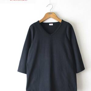 【 CHESWICK チェスウィック 】1/2 LENGTH SLEEVE V-NECK TEE 1/2袖 Vネック Tシャツ L/細め 日本製 定価\3,900＋税 ブラック  の画像1