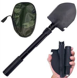 【新品】多機能 折りたたみシャベル 折りたたみ式 炭素鋼 スコップ 園芸 登山 キャンプ アウトドア 防災 収納バッグ付き