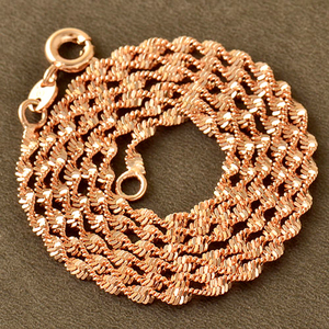 45cm 14 gold pink gold wave chain necklace PR *