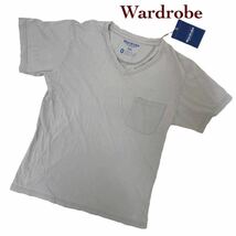 b362 未使用品 タグ付き 自宅保管品 日本製 Wardrobe ワードローブ トップス 半袖シャツ 半袖Tシャツ Tシャツ グレージュ サイズ0 メンズ_画像1
