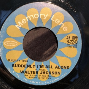 Walter Jackson / It's All Over Suddenly I'm All Alone 7inch EPIC