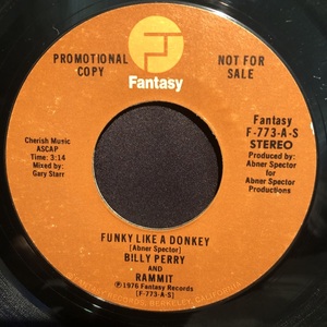 Billy Perry And Rammit / Funky Like A Donkey 7inch Fantasy