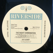 Joe Albany with Warne Marsh / The Right Combination LP Riverside Records_画像5